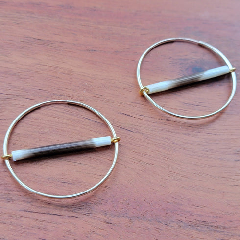 Porcupine Quill Gold Hoops