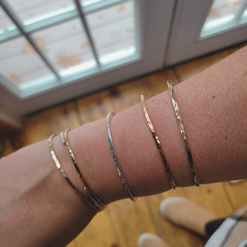 Rose Gold Hammered Cuff