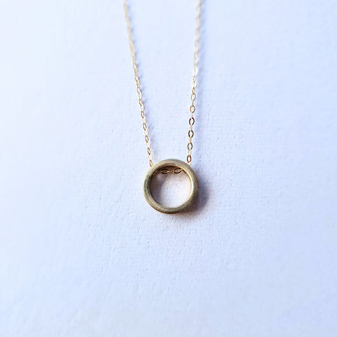 Floating Circle Gold Necklace