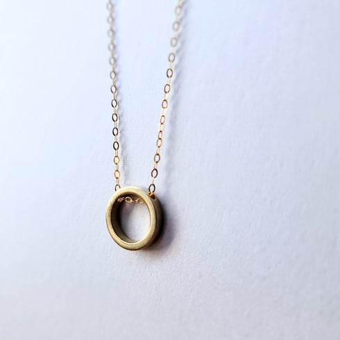 Floating Circle Gold Necklace