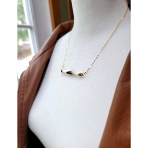 Gold Porcupine Quill Bar Necklace