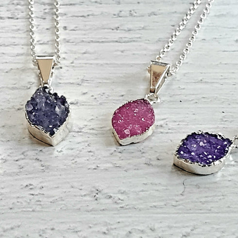 Marquis Druzy Sterling Silver Necklace