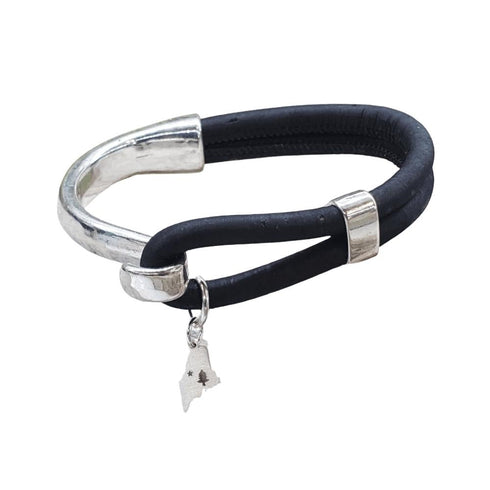 Original Maine Flag Sterling Silver Cork Bracelet