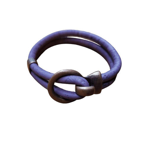 Purple Cork Copper Open Hook Bracelet