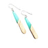 Aqua Blue Wood & Resin Teardrop Sterling Silver Earrings