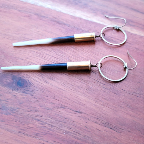 Porcupine Quill Hoop Earrings