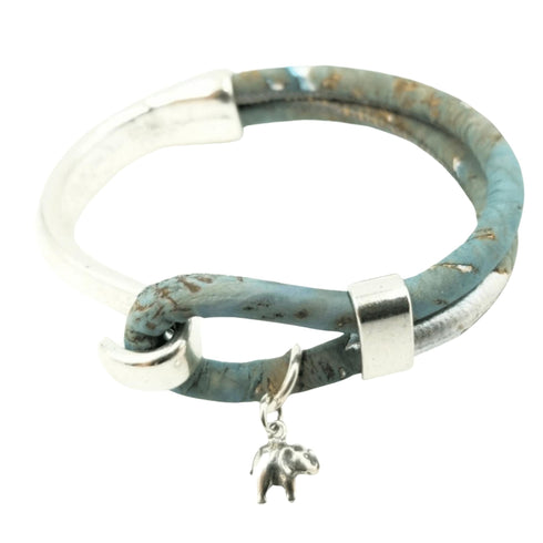 Elephant Charm Cork Bracelet