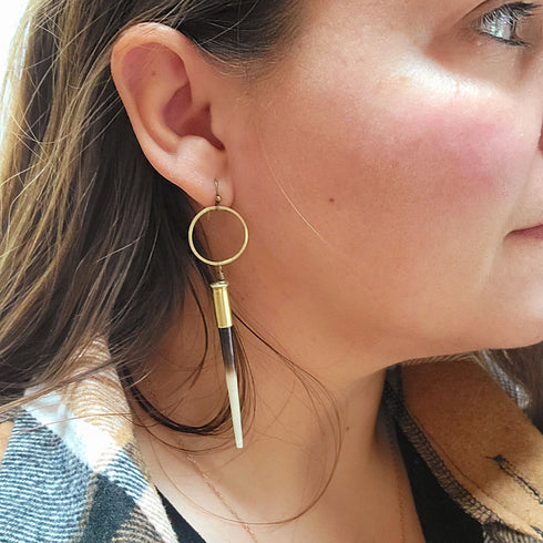 Porcupine Quill Hoop Earrings
