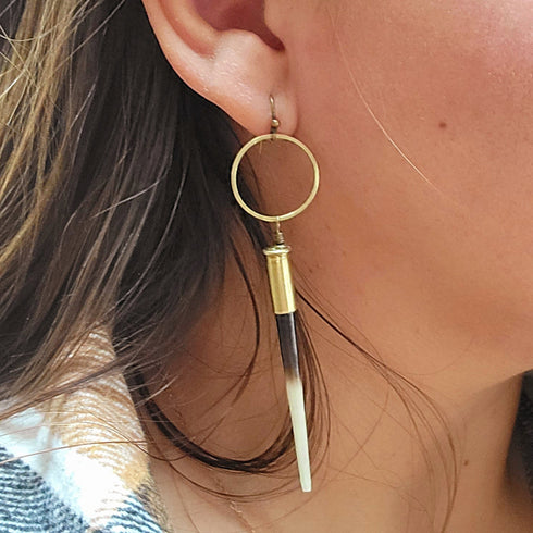 Porcupine Quill Hoop Earrings