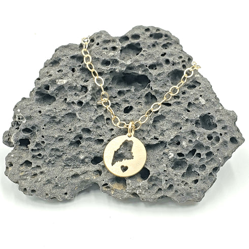 Mini Maine Circle Gold Necklace