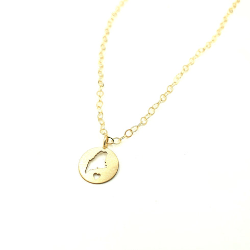 Mini Maine Circle Gold Necklace