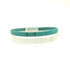 White & Teal Thin Cork Bracelet