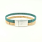 Tan & Teal Thin Cork Bracelet