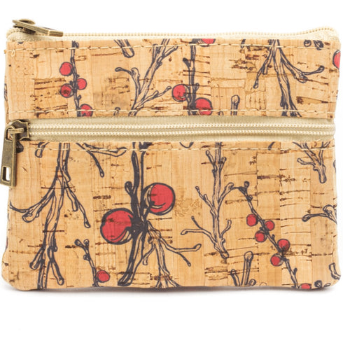Cherry Blossom Cork Coin Zip Purse