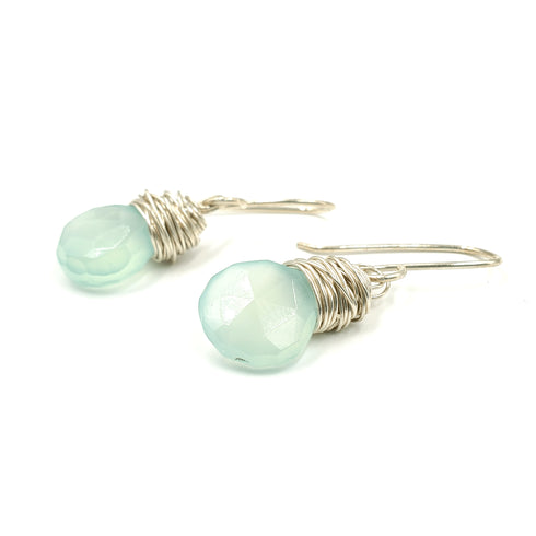 Aqua Chalcedony .925 Earrings