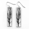 Tall Tree Earrings, Sterling Silver