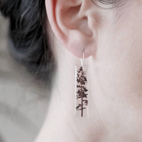 Tall Forest Earrings, Sterling Silver