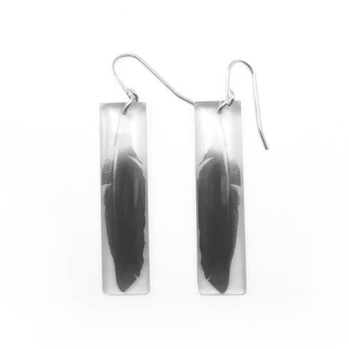 Tall Feather Earrings, Sterling Silver