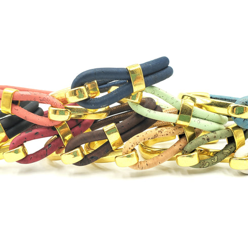 Pick Your Color- Gold Cork Hook Bracelet