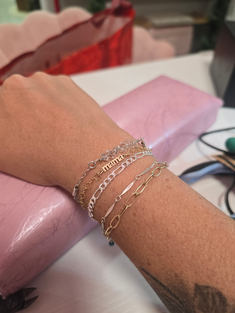 Personalize your permanent jewelry with initials, hearts, stars, and more.